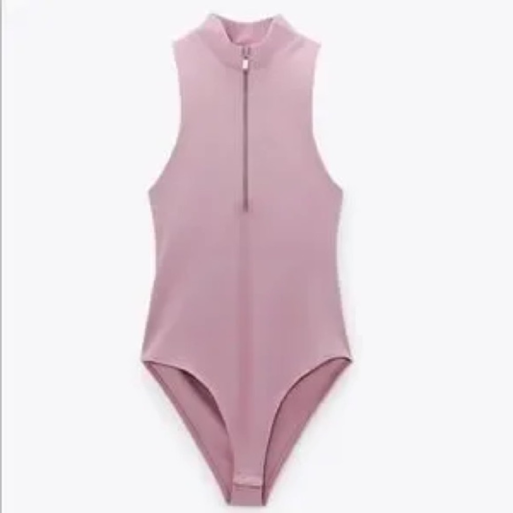 Zara Pink Sleeveless Bodysuit